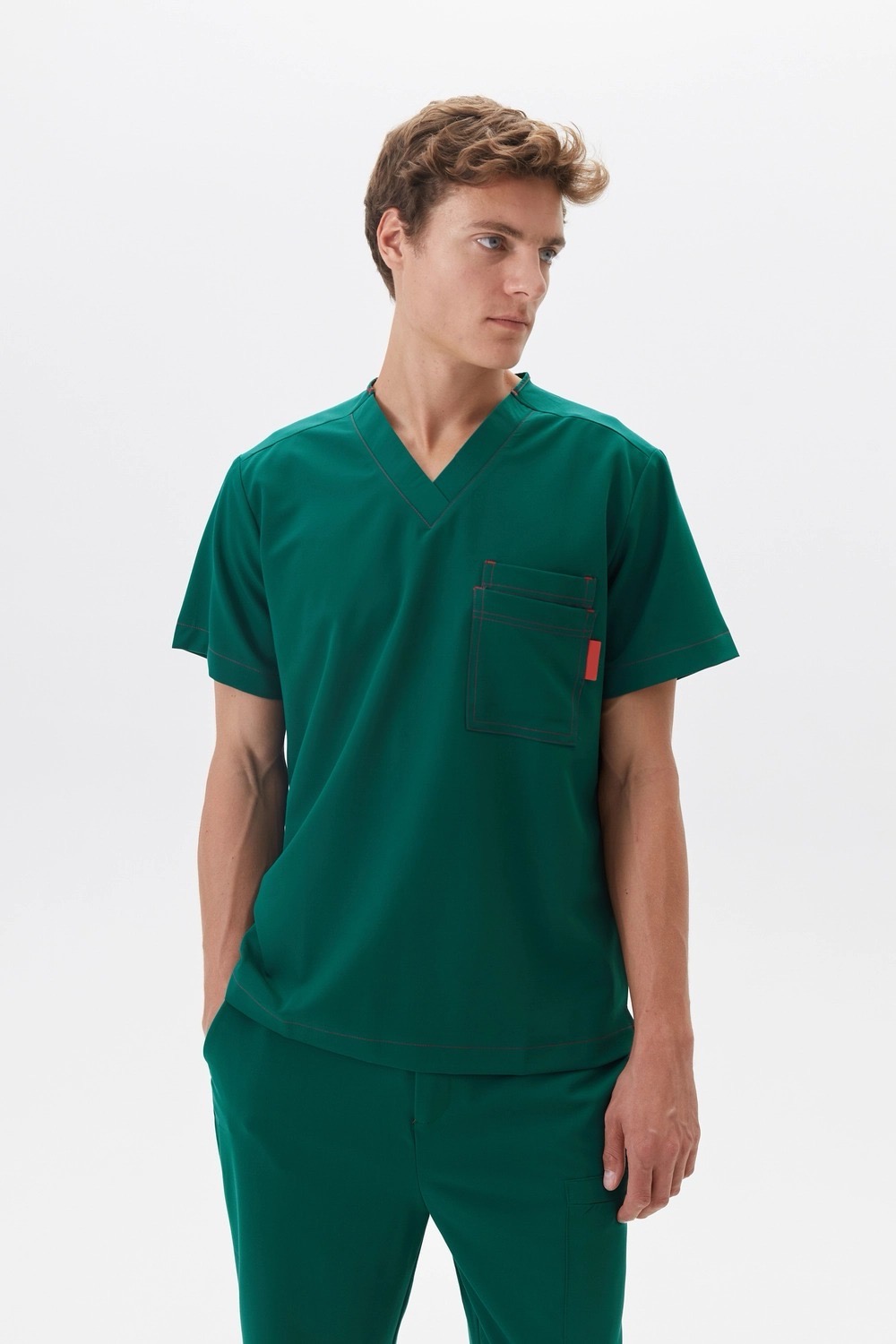 Men's Scrub Top Front View
