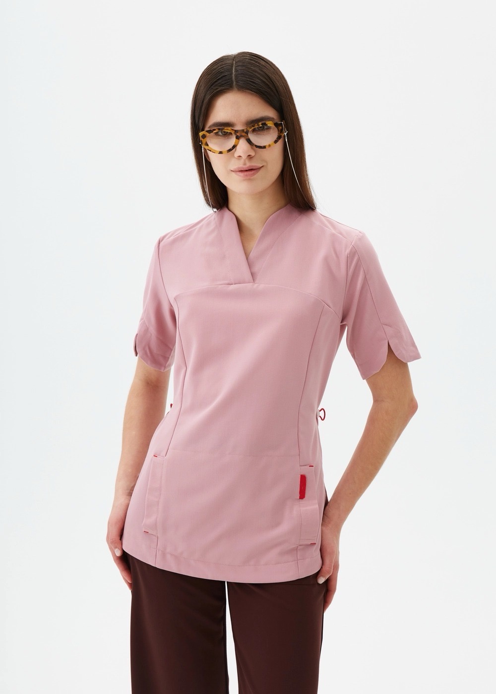 Women's V-Neck Scrub Top Front View