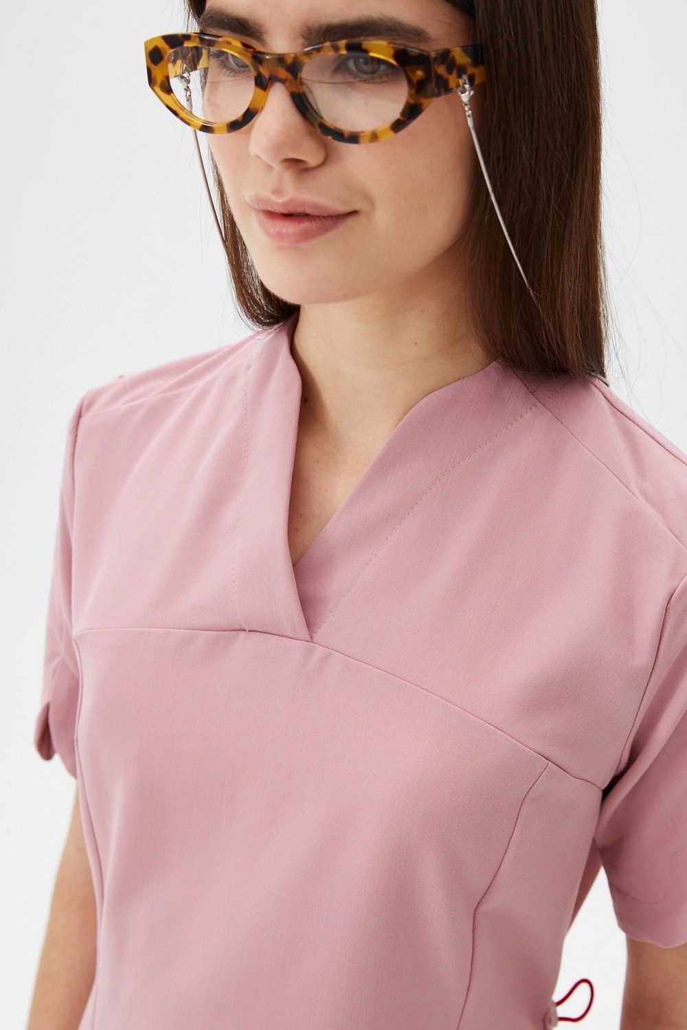 Women's V-Neck Scrub Top Back View